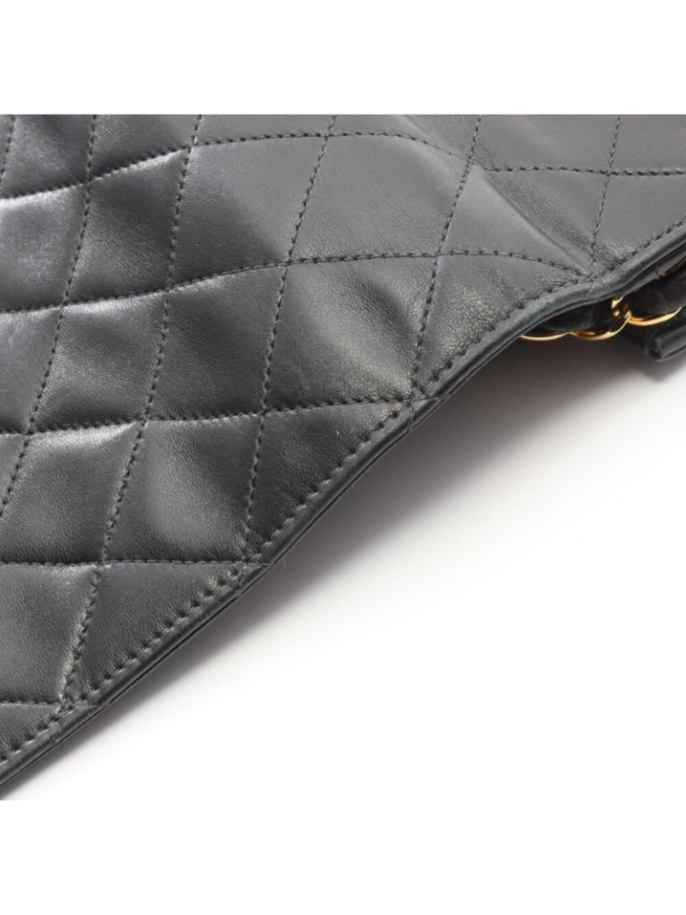★SOLD★ Chanel Shoulder Bag Quilted Lela Black Lambskin Sbnine Che - Picture 9 of 13